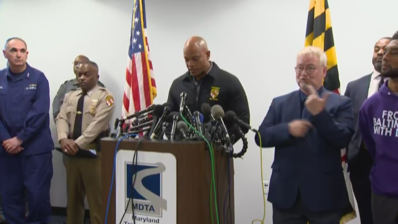 Gov. Wes Moore speaks on collapse of Baltimore bridge - YouTube
