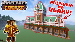 Postavil jsem VLAKOVÉ NÁDRAŽÍ v Minecraft Create mod [#13]