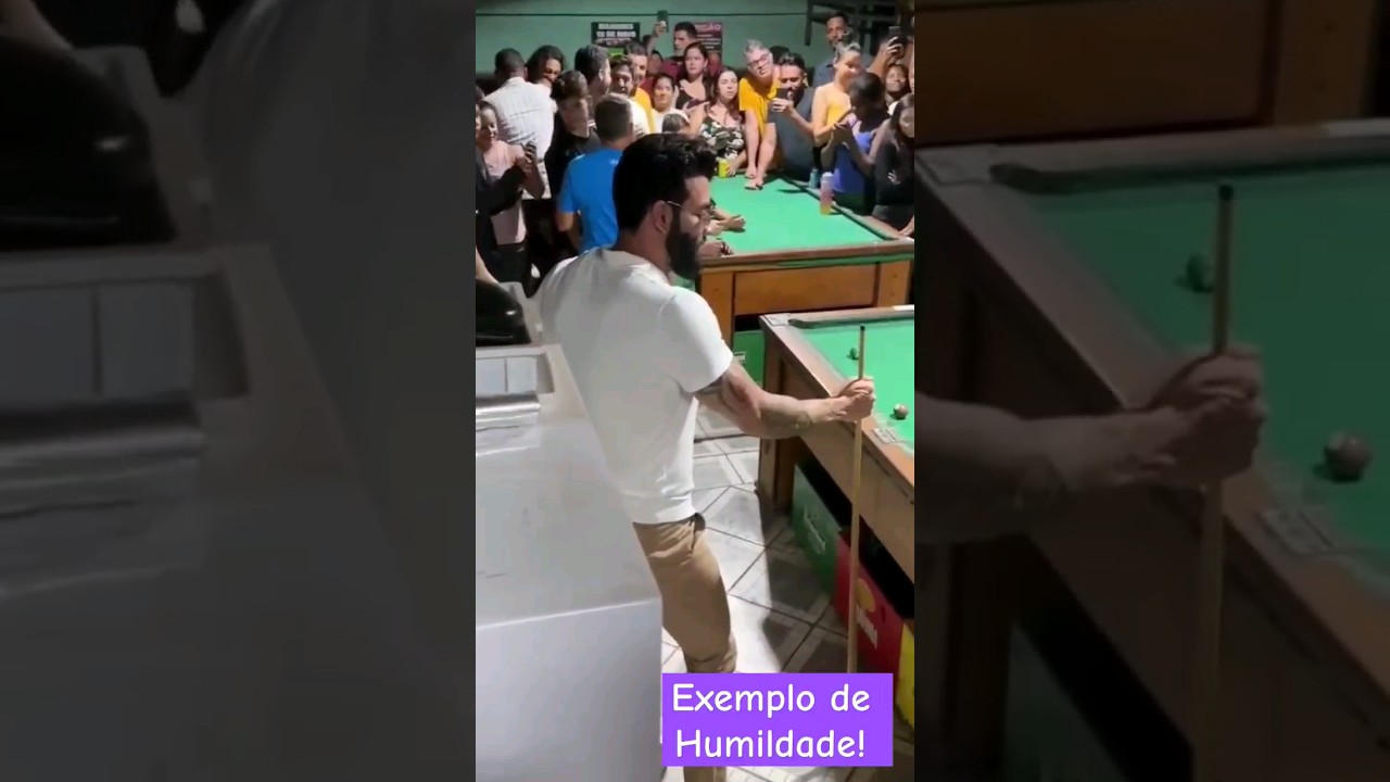 Gusttavo Lima aparece em bar de surpresa para jogar sinuca