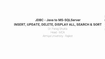 JDBC - Java to MS-SQL Server Database Connection (INSERT, UPDATE, DELETE, DISPLAY, SEARCH & SORT)