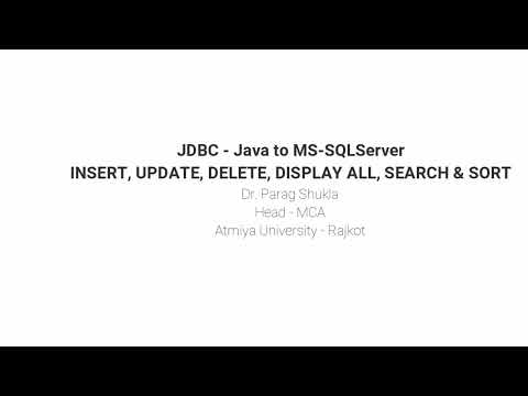 JDBC - Java to MS-SQL Server Database Connection (INSERT, UPDATE, DELETE, DISPLAY, SEARCH & SORT)