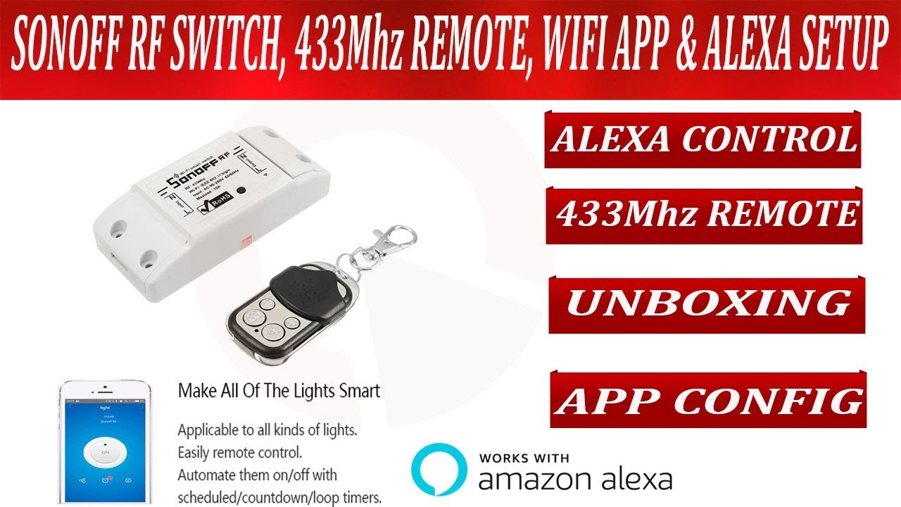 Sonoff Wifi Switch RF R2, Wireless Remote Control 433mhz Smart Light  Switch, Smart Home Wifi Automation