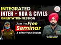 FREE Seminar | Integrated Inter + NDA & Civil Services Orientation | Major SPS Oberoi Live
