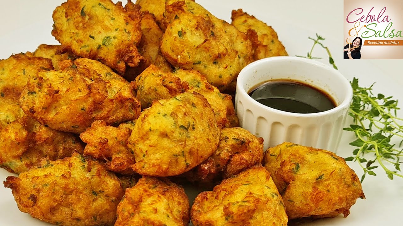 BOLINHO DE BACALHAU, MUITO FÁCIL e PRÁTICO | Cebola e Salsa