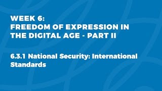 MOOC FOE1x | 6.3.1 National Security: International Standards