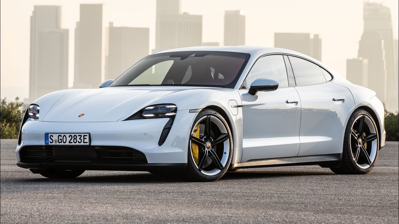 2020 Porsche Taycan 4S electric sports car in Los Angeles