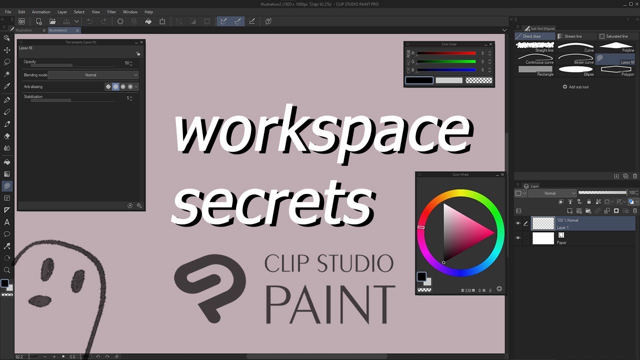 Clip Studio Paint Workspace / Interface Tips and Tricks - YouTube