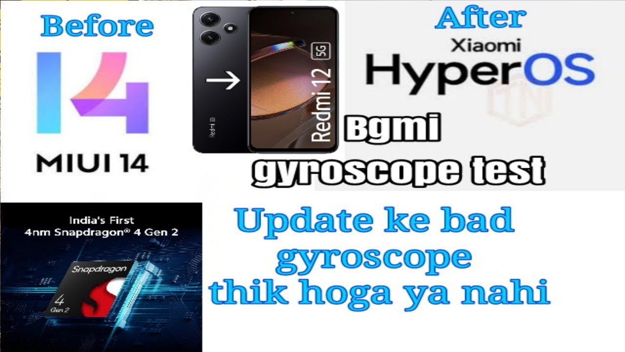redmi 12 5g miui 14 to hyperos,miui 14 pubg gyro vs hyperos pubg gyro test  ,hyperos gyroscope test