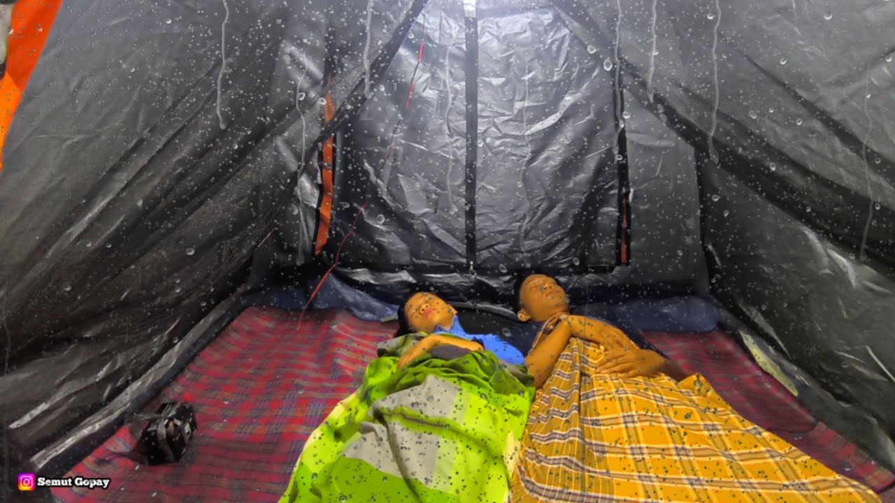 Diguyur hujan deras badai petir sepanjang hari tidur nyenyak sampai pagi, relaxing rain sound