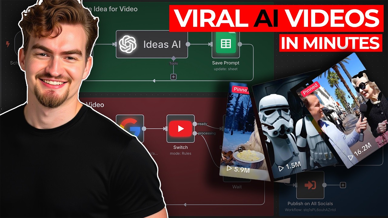 How I Built a Viral AI Video Machine with n8n in 5 Minutes (veo3) - YouTube
