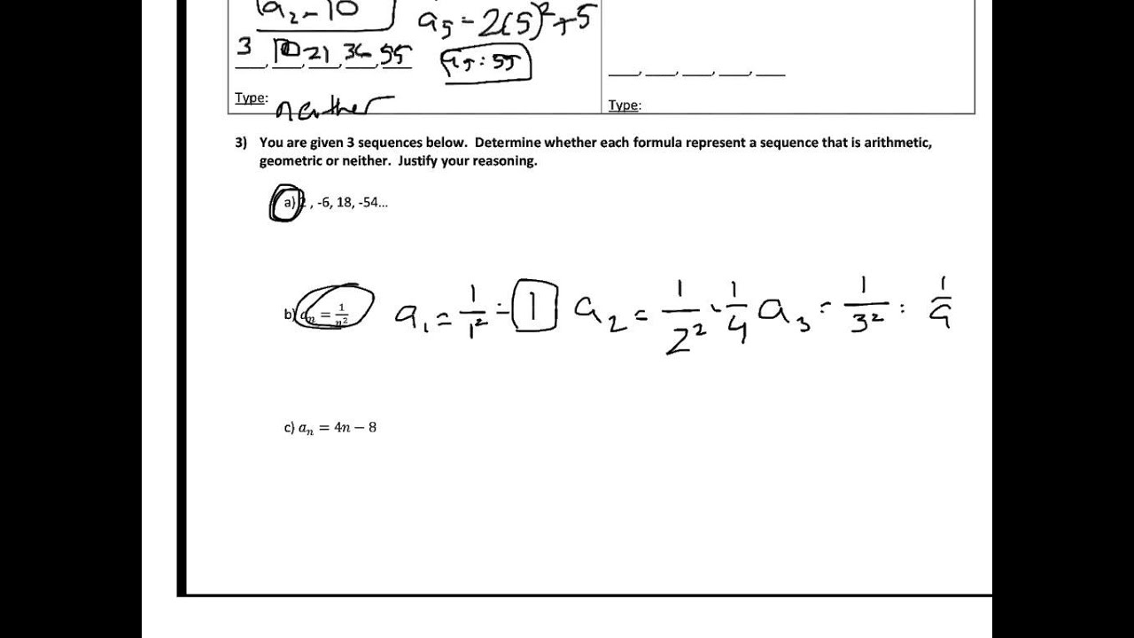 algebra 1 sequences