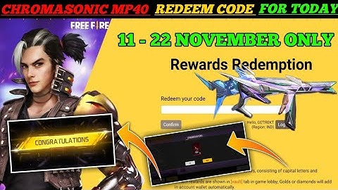 FREE FIRE REDEEM CODE TODAY 11 NOVEMBER REDEEM CODE FREE FIRE | FF REDEEM CODE TODAY 11 NOVEMBER