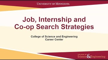 UMN CSE Job, Internship, and Co-op Search Strategies