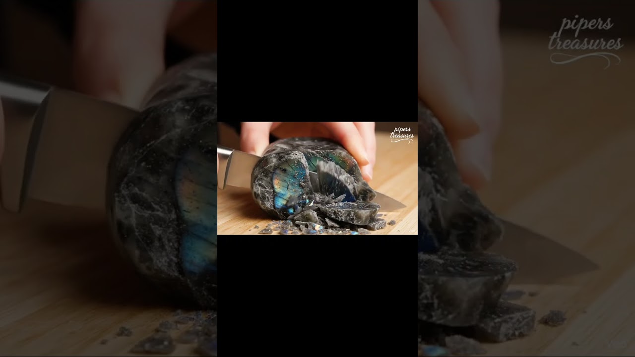 Labradorite Stone Soap ASMR Cutting