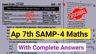 Ap 7th Class FA-4 Maths 💯 Real Question Paper-2025-26🔥