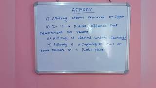 Affray - Law of crime