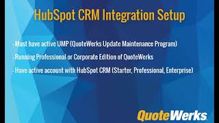 QuoteWerks and HubSpot CRM Integration Setup