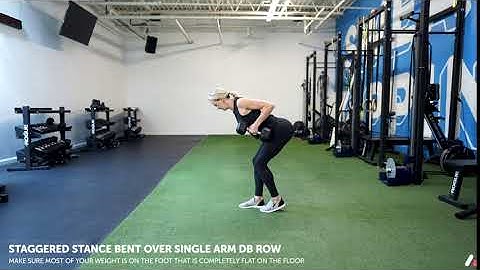 Staggered Stance Bent Over Single Arm DB Row