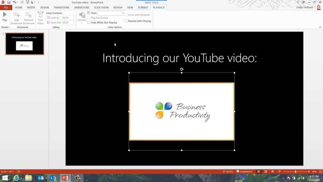 how to copy video from youtube to powerpoint presentation