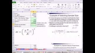 Excel 2013 Statistical Analysis #52: Determine Sample Size for Sample Mean & Sample Proportion