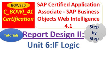BusinessObjects Report Design II : Unit6 : Tutorial : IF Logic in Web Intelligence