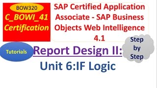 BusinessObjects Report Design II : Unit6 : Tutorial : IF Logic in Web Intelligence
