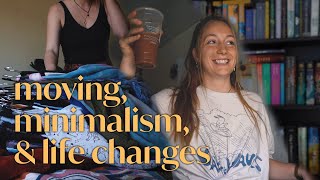 moving and decluttering my bookshelves | a vlog about minimalism and life changes