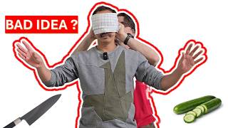 Cutting Cucumber Blindfolded with a $3000 Japanese Knife… What Could Go Wrong?