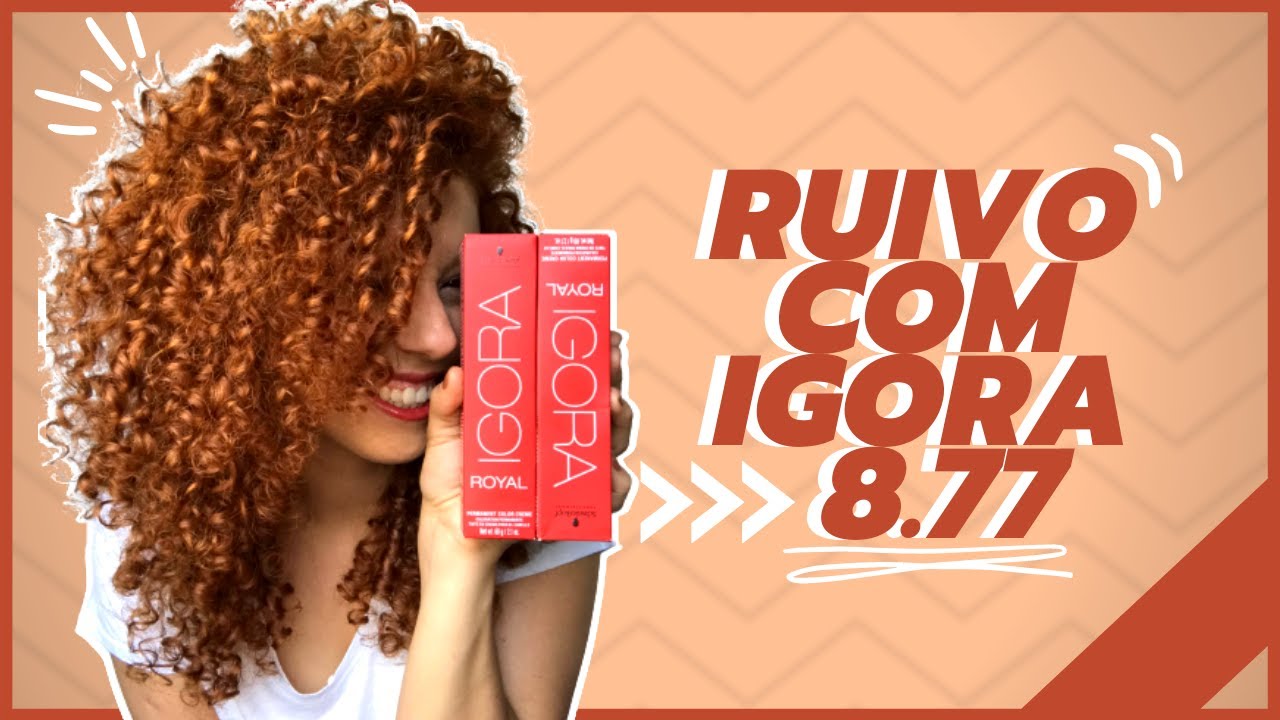 Retoque de raiz com IGORA 8.77 / cabelo ruivo em casa