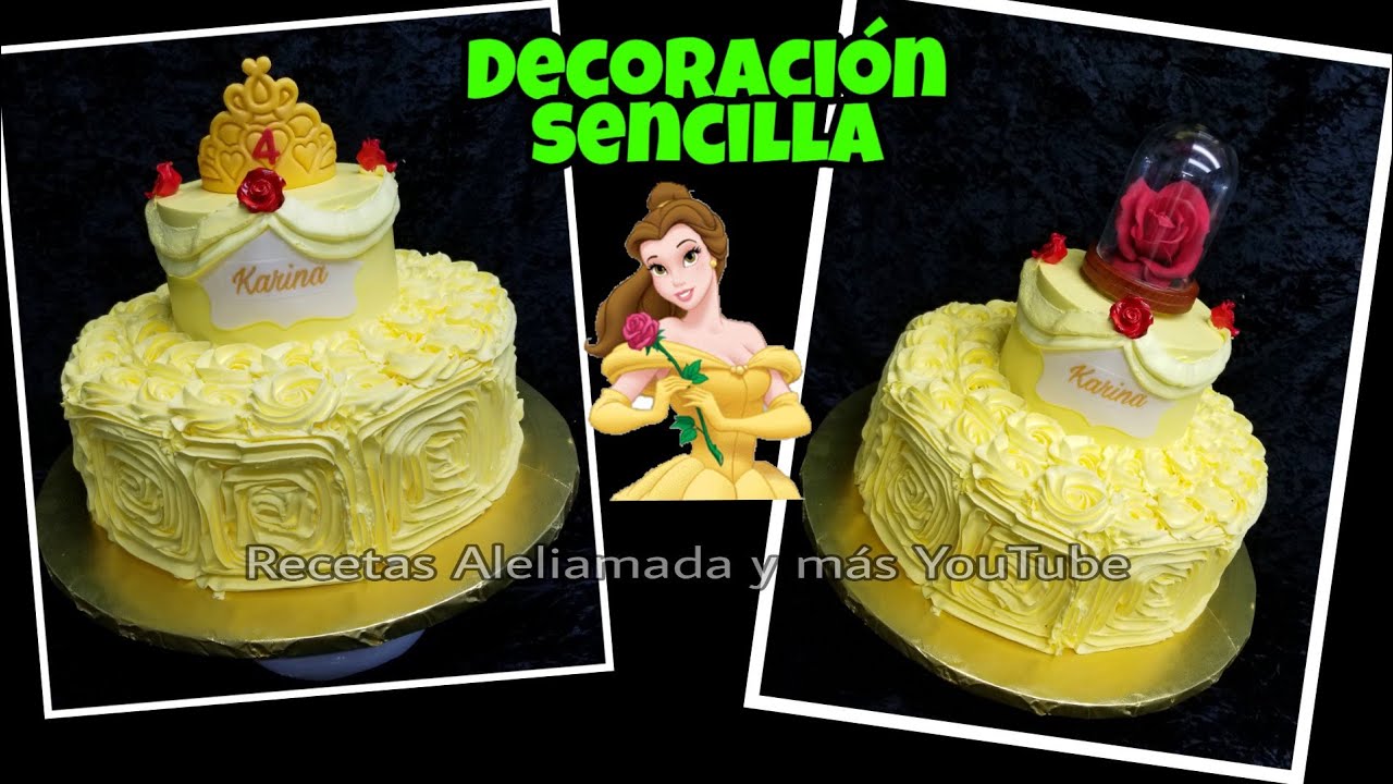 Decoracion De Pastel Sencilla La Bella Y La Bestia Youtube