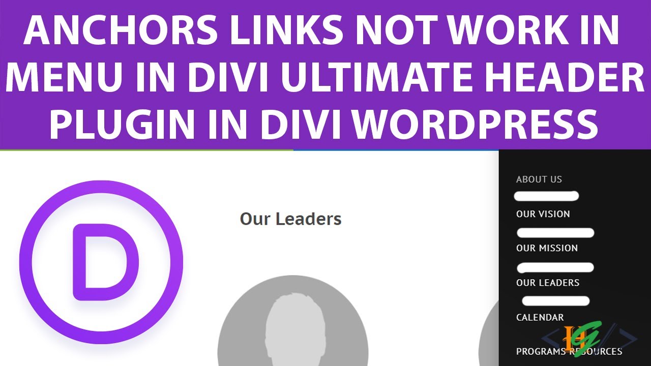 Anchors Links Not Work in Menu Divi Ultimate Header Plugin in Divi Theme WordPress