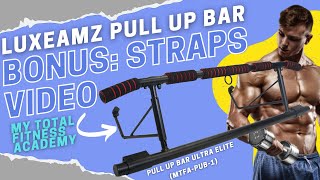 How to Set up the Bonus Suspension Straps and Exercises: LuxeAMZ Pull Up Bar for Doorway screenshot 3