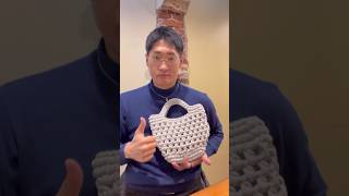 실 한볼로 가방 만들기! 엠보실 장바구니 동백이 가방 #crochet net bag with only one ball of yarn  #코바늘가방
