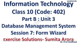Class 10 | Code 402 | Database Session 7 Exercise Solutions | Fully Solved | Sumita Arora | OOo Base