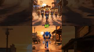 Spongebob Cowboy Vs Sonic, Amy Rose, Shadow The Hedgehog, Tails, Knuckles, Rogue The Bat