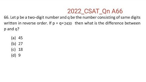 2022_IAS_Qn A66. Let p be a two-digit number and q be the number consisting of same digits