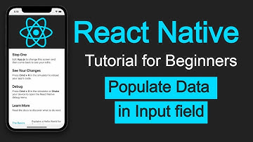 React Native tutorial #58 Populate Data in Input field
