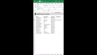 📅 Add years to a date the EASY way in Excel #shorts