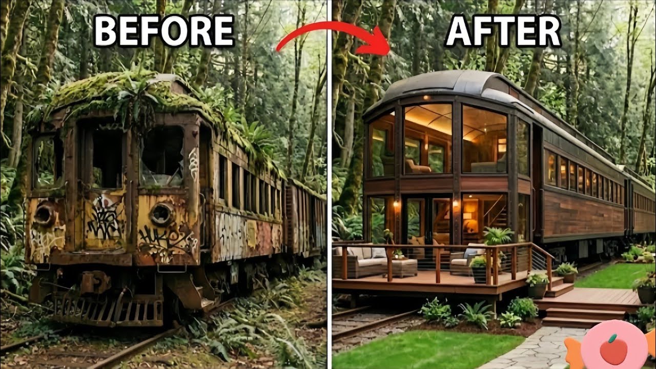 Abandoned Train into Dream House Transformation 😍 - YouTube