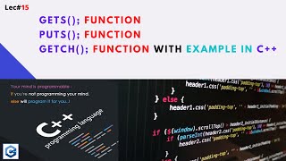 Gets() Puts() and Getch() function in c urdu lec#15