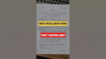 WBPSC MISCELLANEOUS MAINS Paper II question Paper #wbpsc #miscellaneous