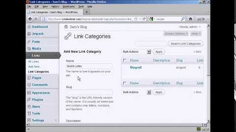 Adding and Editing New Links In Your Blogroll