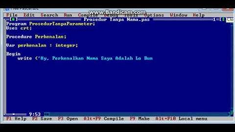ALGORITMA DAN PEMROGRAMAN Prosedur Tanpa Parameter Pascal
