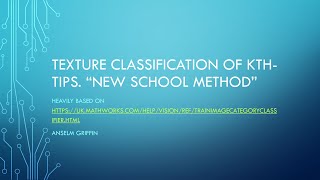Texture Classification of KTH-TIPS Using Image Datastore in Matlab