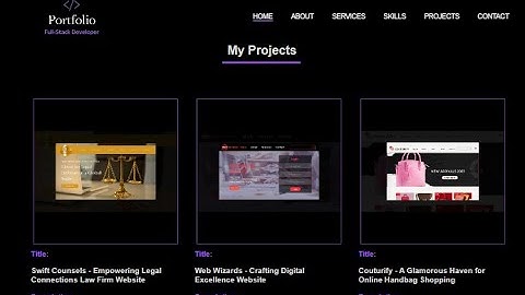 How To Make A Portfolio Website Using HTML5 And CSS3 Part 6 | Projects Section | Web Design