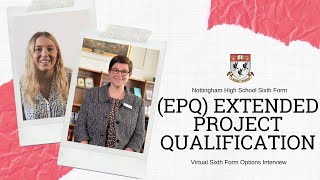 Nottingham High School l A Levels Options l Extended Project Qualification (EPQ)