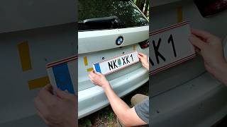 BMW Auto Kennzeichen DIY Montage via Klebeband statt Klettverschluss