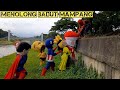 badut mampang di tolong badut super hero naik tembok // badut baik