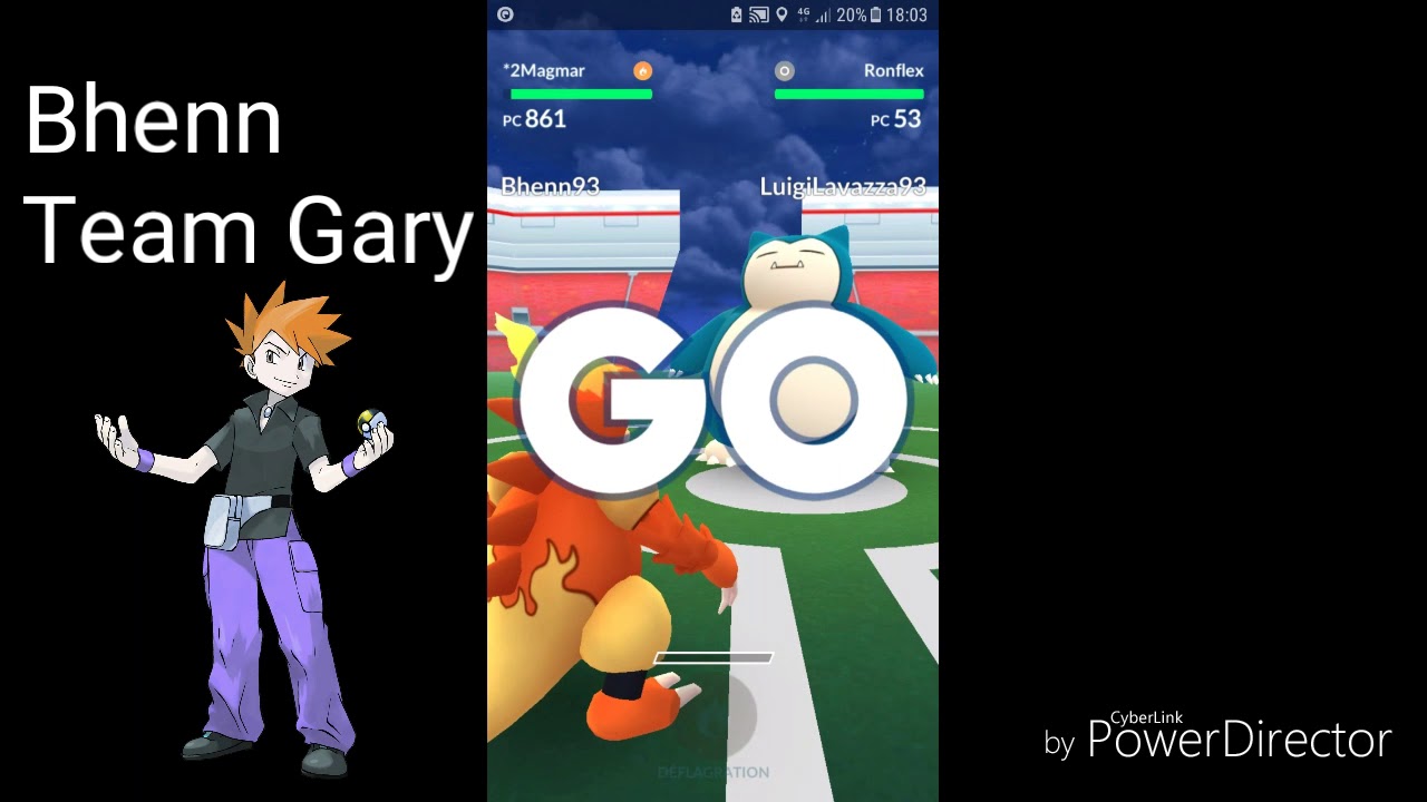 Pokémon Go Gym battles Bhenn Team Gary vs Ursaring + Flagadoss + Voltali + Dracolosse + Lippoutou