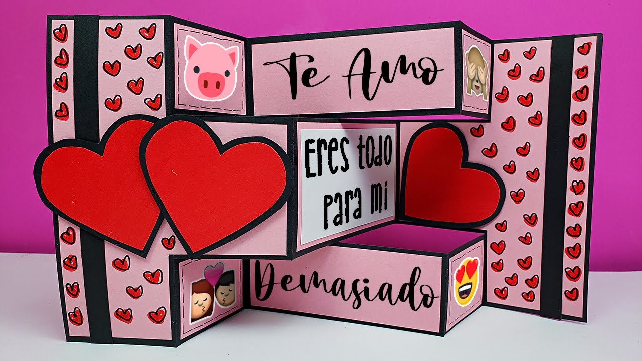 Hermosa tarjeta hecha a mano para San Valentín | Manualidades para el 14 de Febrero | Tarjeta fácil